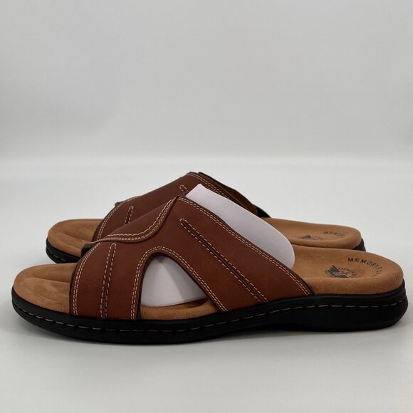 Dockers Sunland Slide Sandals Size 14M Rust Brown Faux Leather Upper Casual - Picture 6 of 11